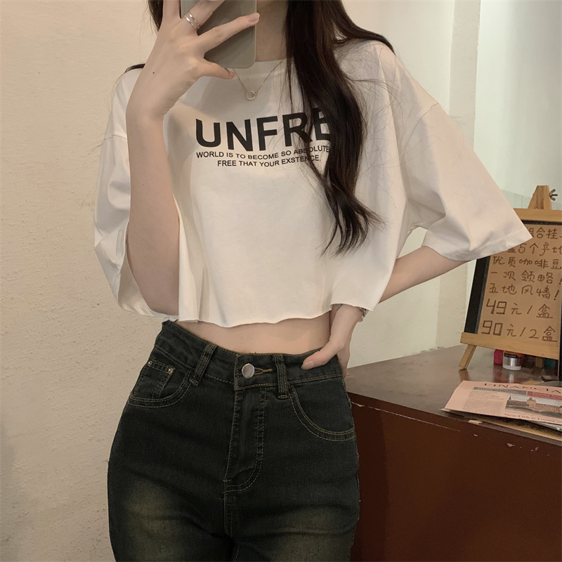 Casual short-sleeved T-shirts (one-size-fits-all white)