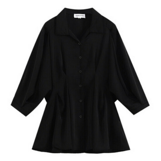 Hot selling three-quarter sleeve shirt [black] [L-4XL size] (please contact customer service to confirm the delivery size after placing the order)