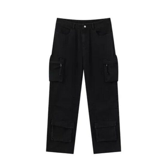 熱賣情侶古著工裝休閒褲【黑色】【M-2XL碼】(下單後請聯絡客服確認發貨尺碼)