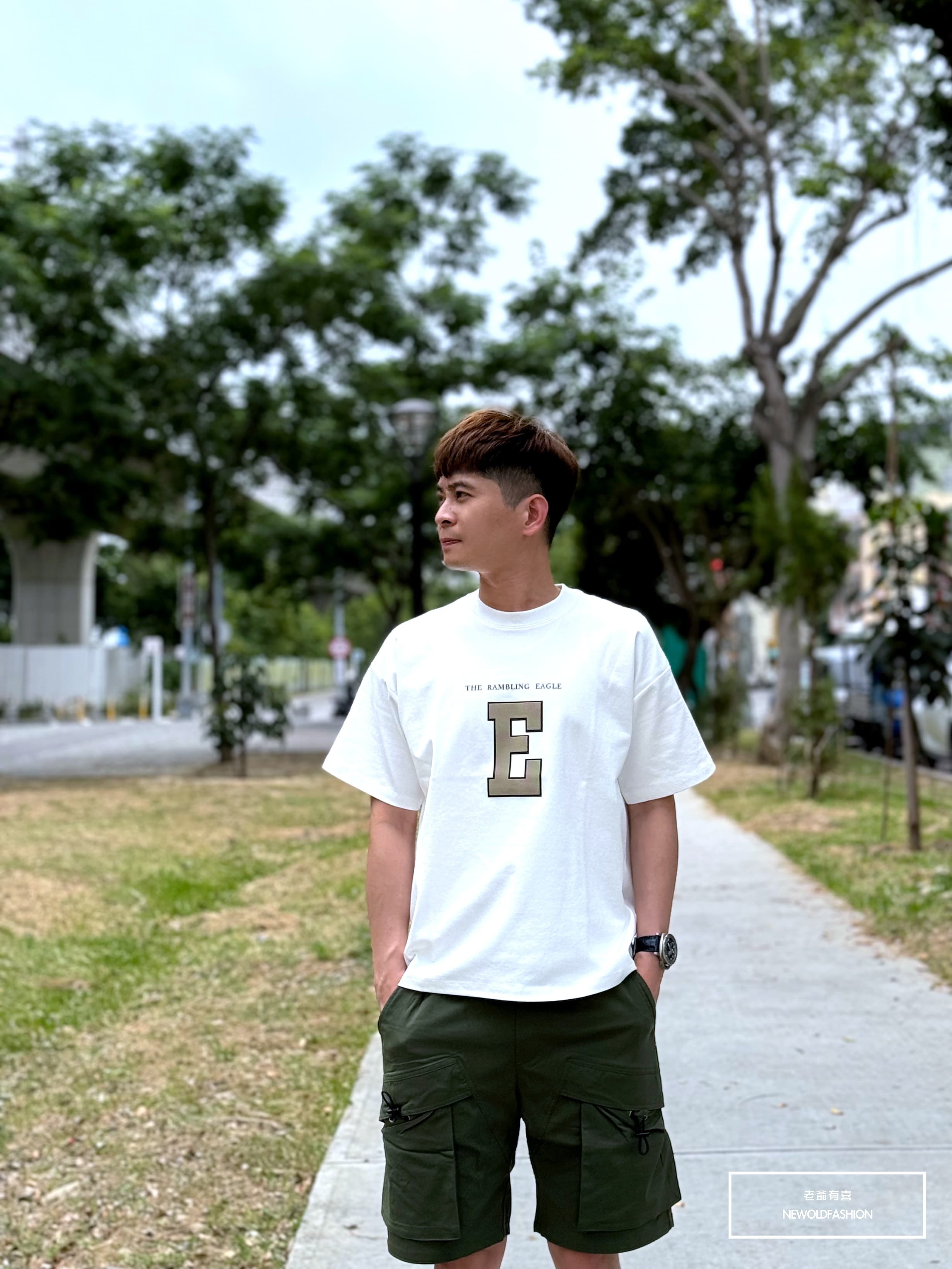 『新品上市』重磅立體斜紋E英字短T(NOF2405S6008)-白