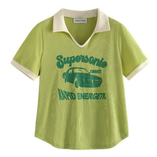 Hot selling Polo collar short-sleeved right shoulder T-shirt [green] [M-4XL size] (please contact customer service to confirm the delivery size after placing the order)