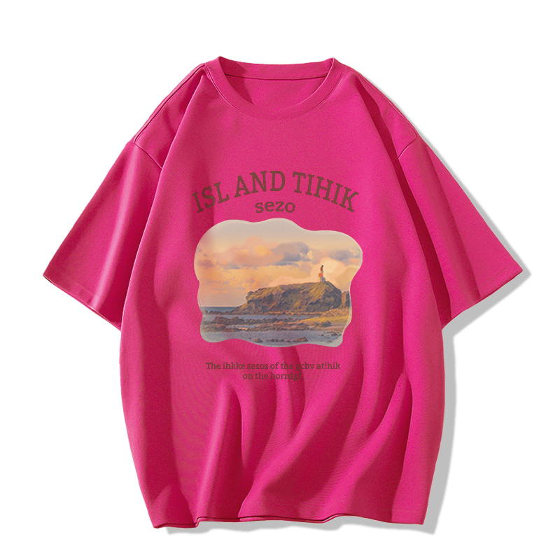 Casual short-sleeved T-shirt (XS-2XL dragon fruit [260g cotton high-quality version]) [Please contact customer service to confirm the shipping size after placing an order]