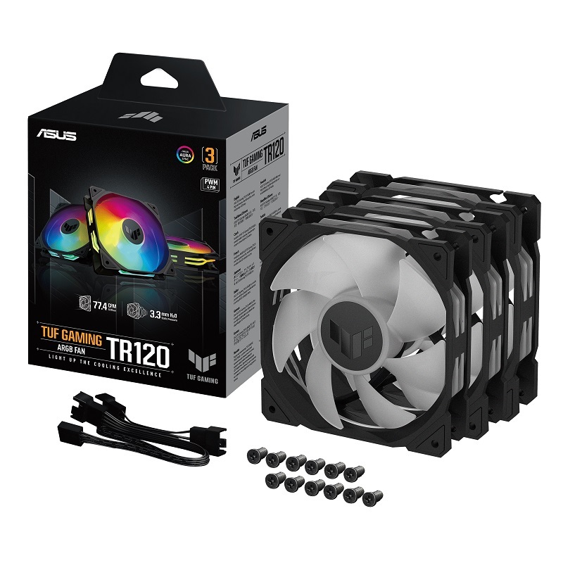 米特3C數位–ASUS 華碩 TUF GAMING TR120 FAN ARGB風扇 3入組/90DA0090-B00020 單入組/90DA0090-B00000