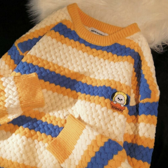 Hot selling loose and versatile couple sweater and sweater [yellow] [S-XL size] (please contact customer service to confirm the delivery size after placing the order)