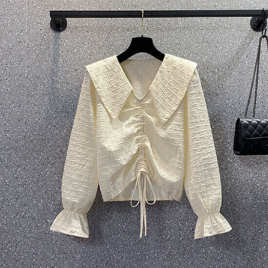 Hot selling retro loose shirt [off-white] [size L-4XL] (please contact customer service to confirm the delivery size after placing the order)