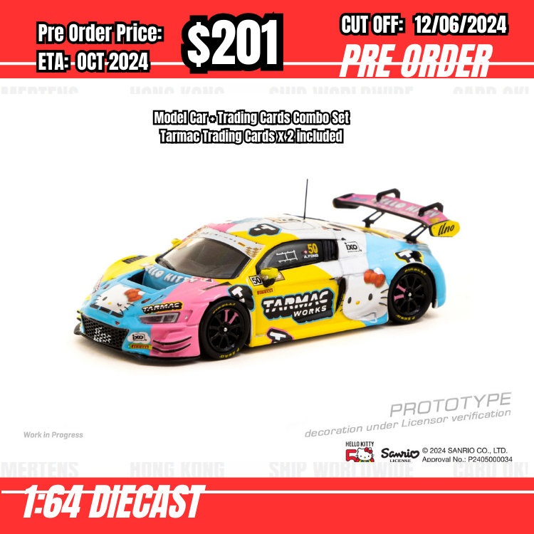 PO-$201 * Tarmac * 1:64 Audi R8 LMS GT3 Evo II Macau GT Cup - FIA GT World Cup 2023 - Race Version Uno Racing Adderly Fong [OD30/05]