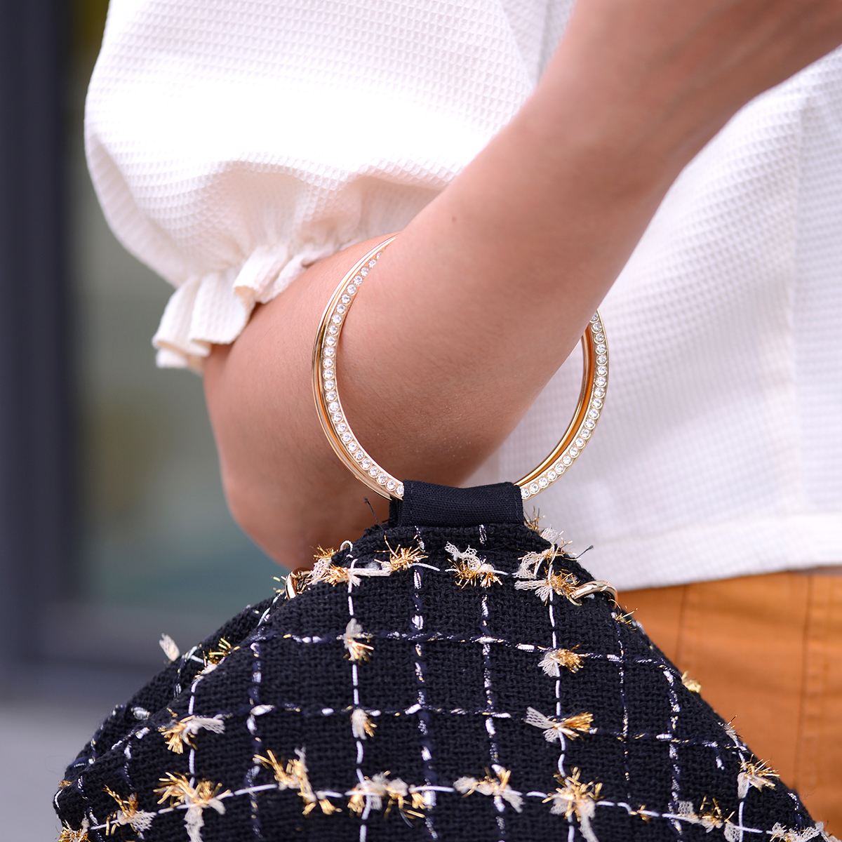 鑲鑽圓形提把(有3色)