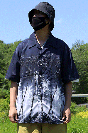 椰子樹絲光夏威夷短袖襯衫