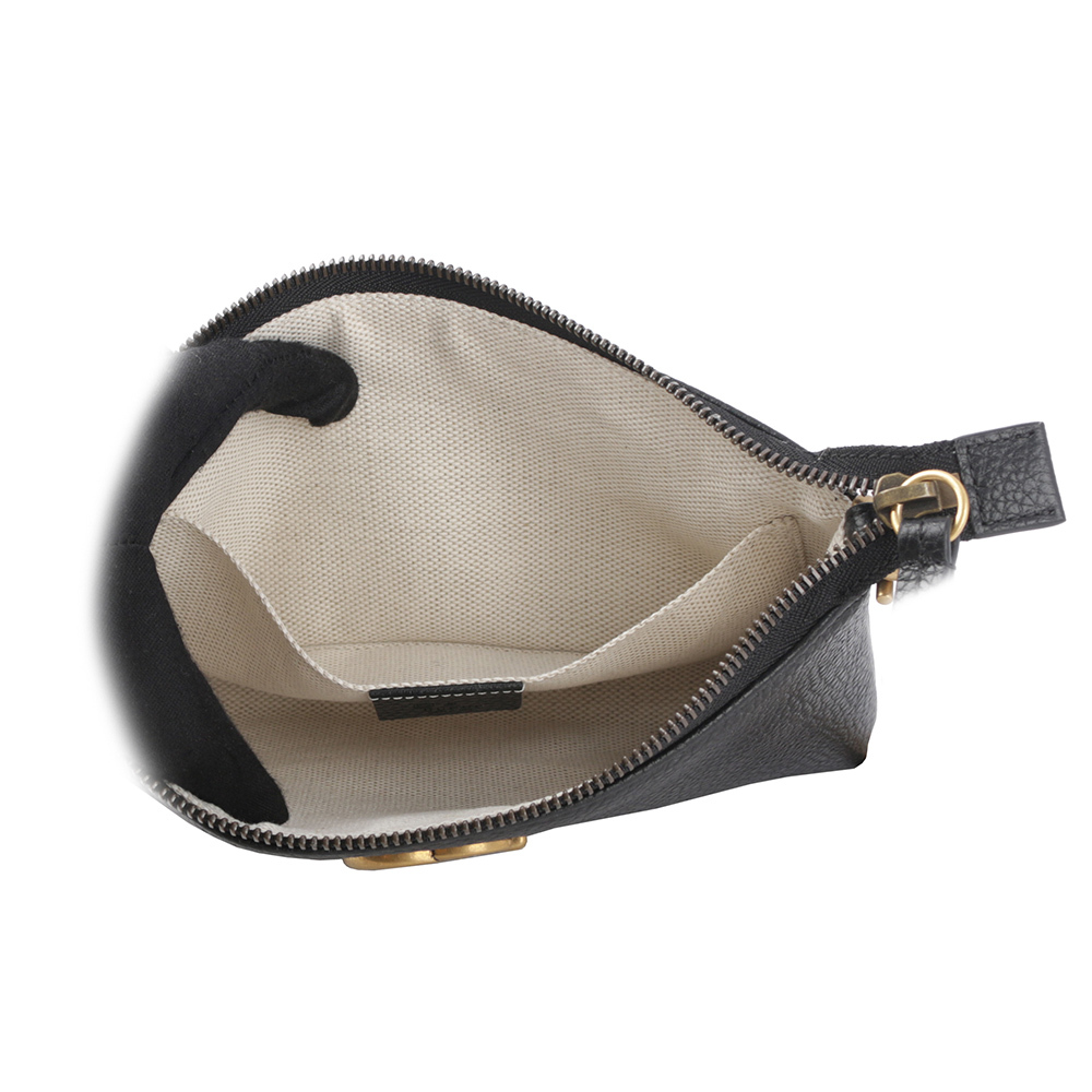 【GUCCI】GG Marmont 標誌鏈帶斜背包/手拿包(黑色) 779795 A7M0T 1000
