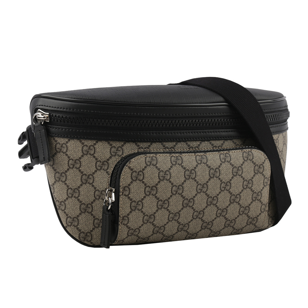 【GUCCI】GG Supreme 塗層帆布及皮革大款腰包