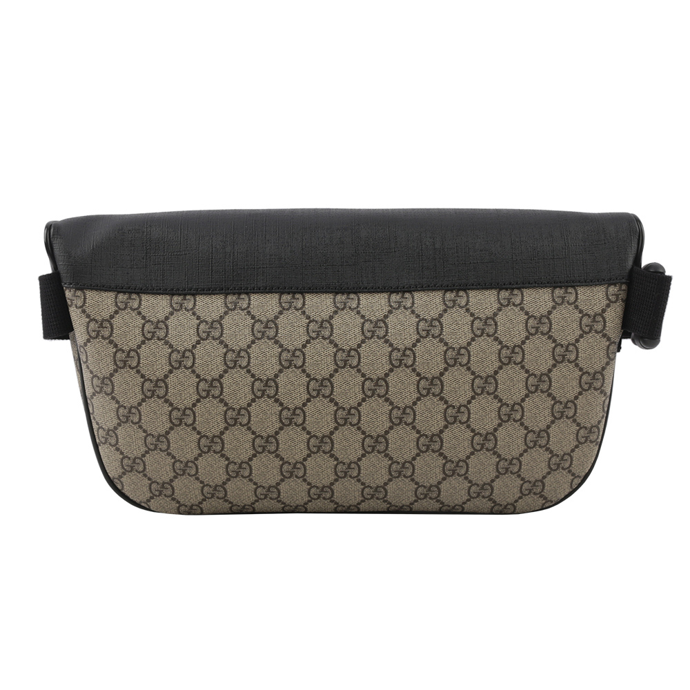 【GUCCI】GG Supreme 塗層帆布及皮革大款腰包(咖啡色) 779843 FAC95 9772