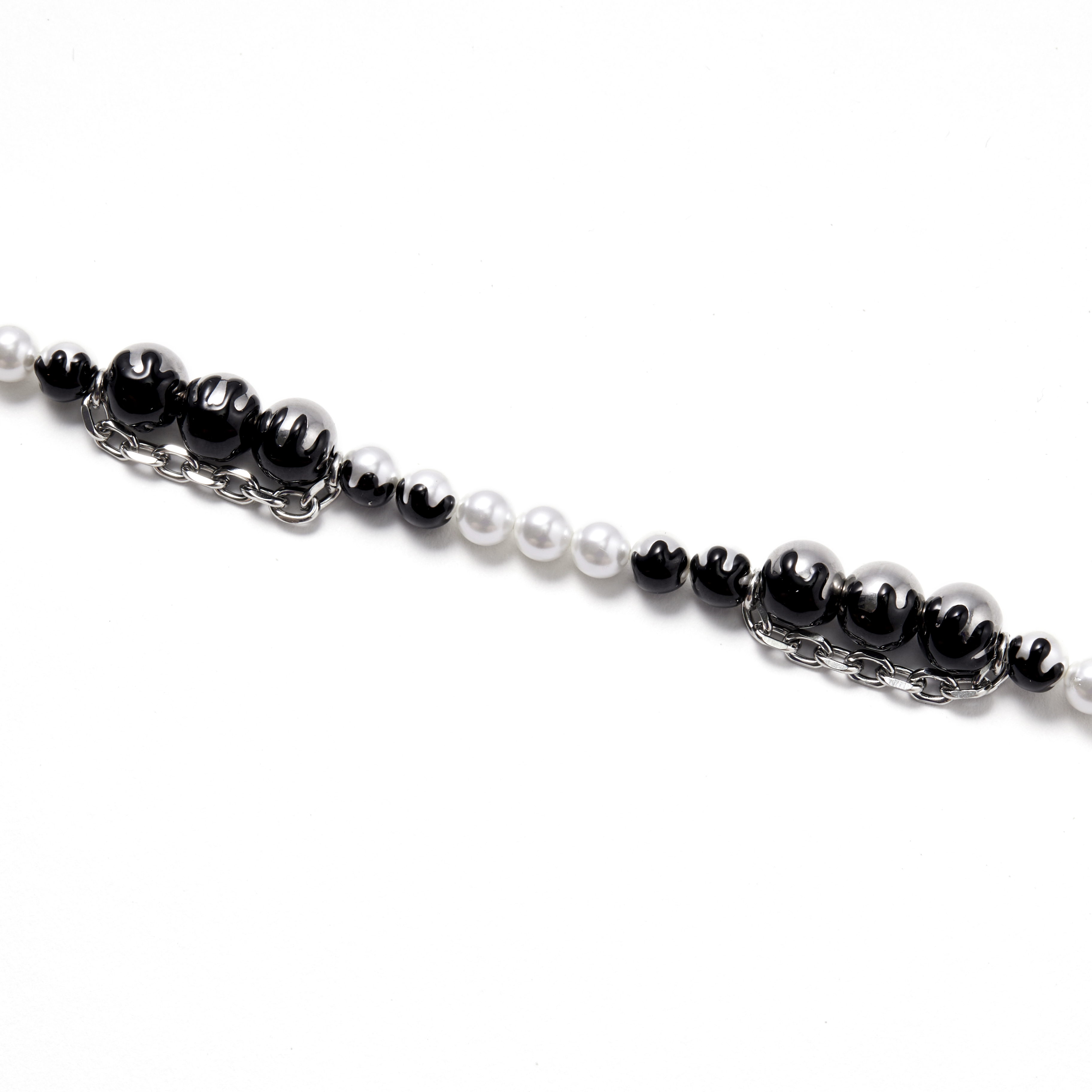 Fe3c Drip Iron & Pearl Necklace 滴膠珍珠鐵鍊項鍊