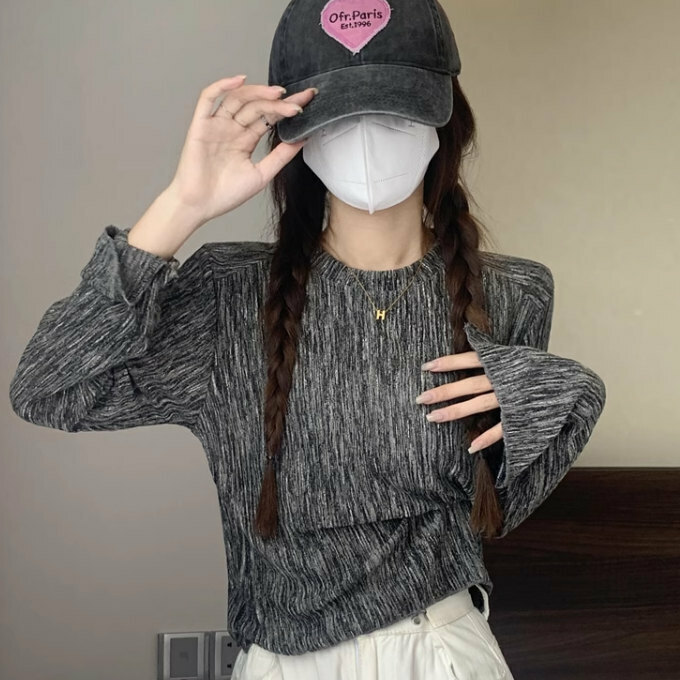 Hot selling shoulder pad short T-shirt (one size fits all) (grey)