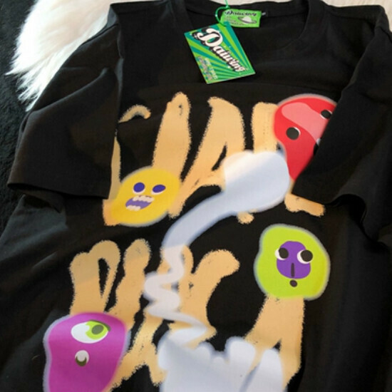 Hot selling funny cartoon short-sleeved T-shirt [black] [S-XL size] (please contact customer service to confirm the delivery size after placing the order)