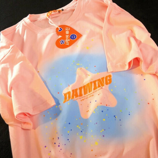 Hot selling sweet and cool star short-sleeved T-shirt [pink] [S-XL size] (please contact customer service to confirm the delivery size after placing the order)