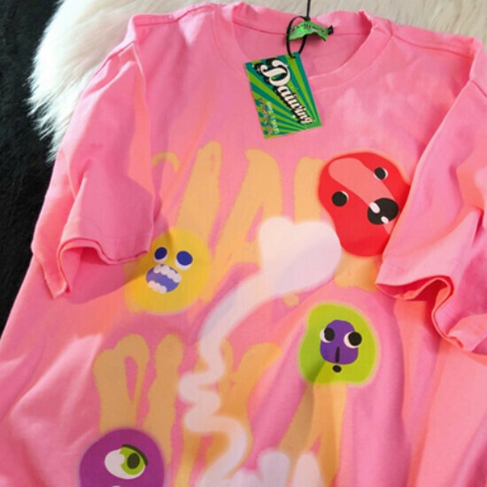 Hot selling funny cartoon short-sleeved T-shirt [pink] [S-XL size] (please contact customer service to confirm the delivery size after placing the order)