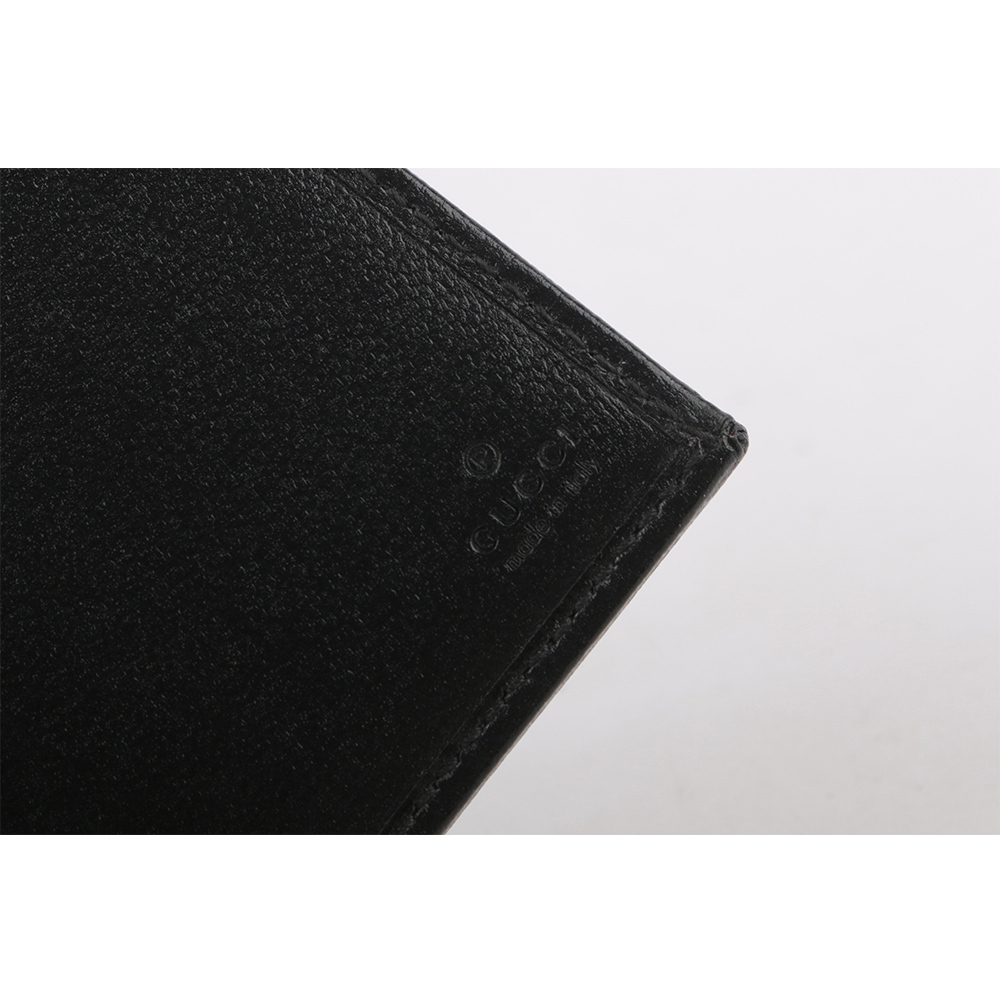 【GUCCI】Interlocking G Logo 附鈔票層對開名片夾/卡片夾(黑灰色) 760188 92T92TCF 1000