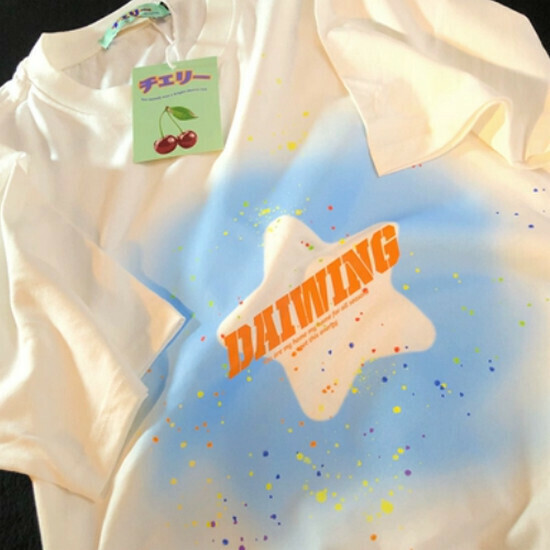 Hot selling sweet and cool star short-sleeved T-shirt [white] [S-XL size] (please contact customer service to confirm the delivery size after placing the order)