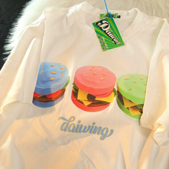Hot selling dopamine color short-sleeved T-shirt [white] [S-XL size] (please contact customer service to confirm the delivery size after placing the order)