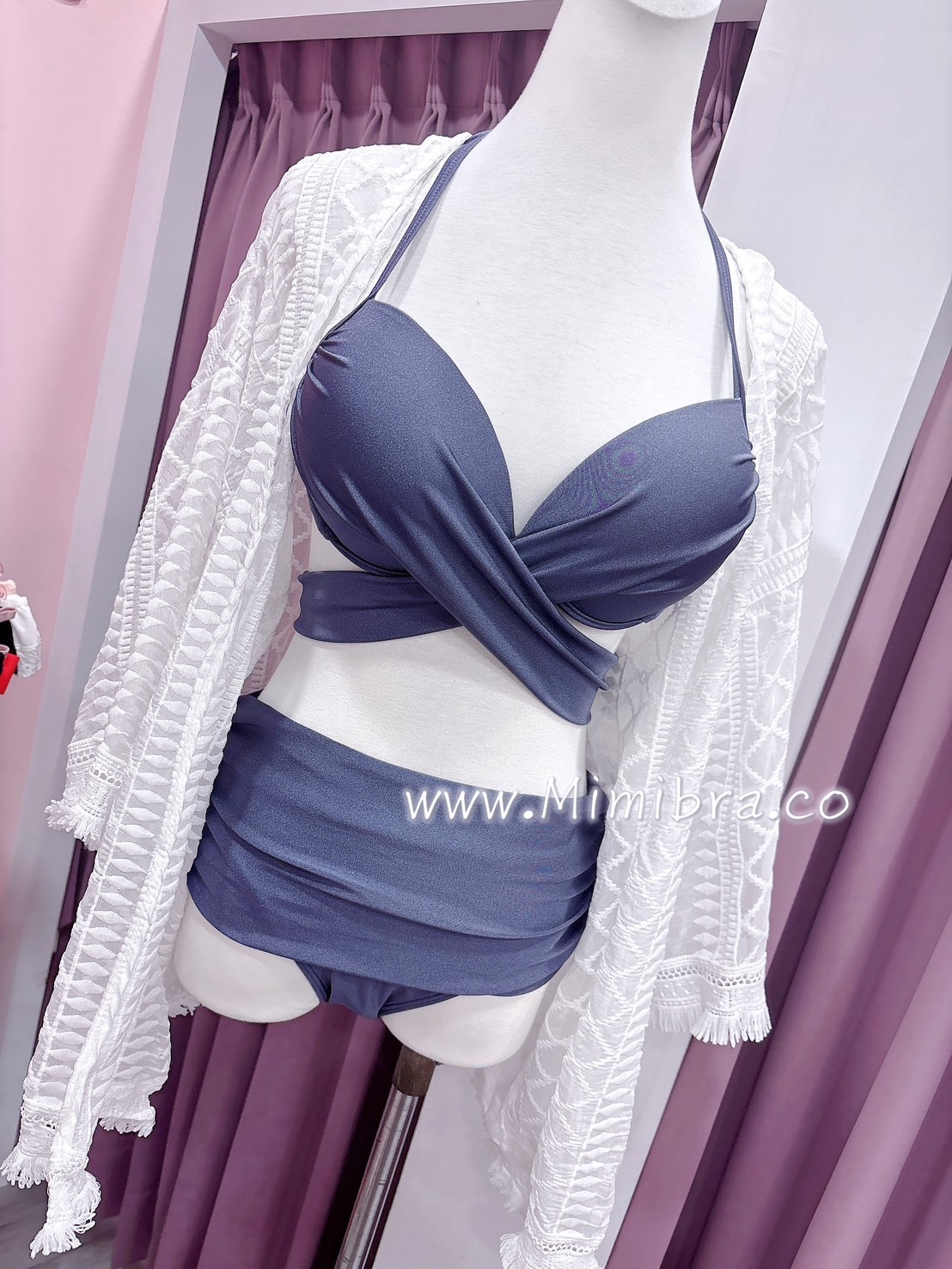 唯美前交叉素色比基尼