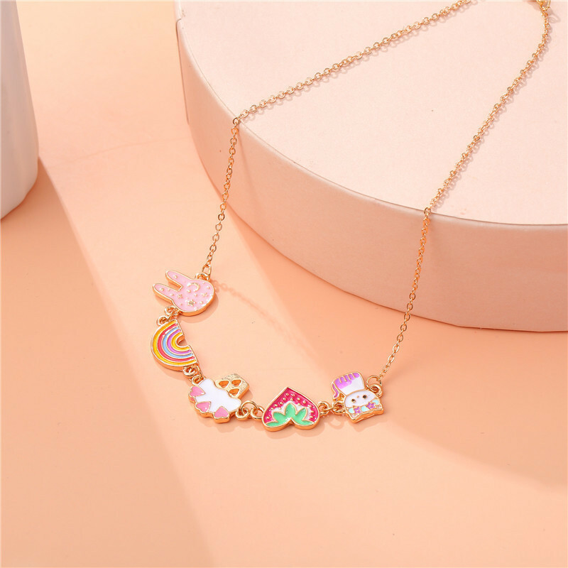 甜美女孩兔兔貓頸鏈