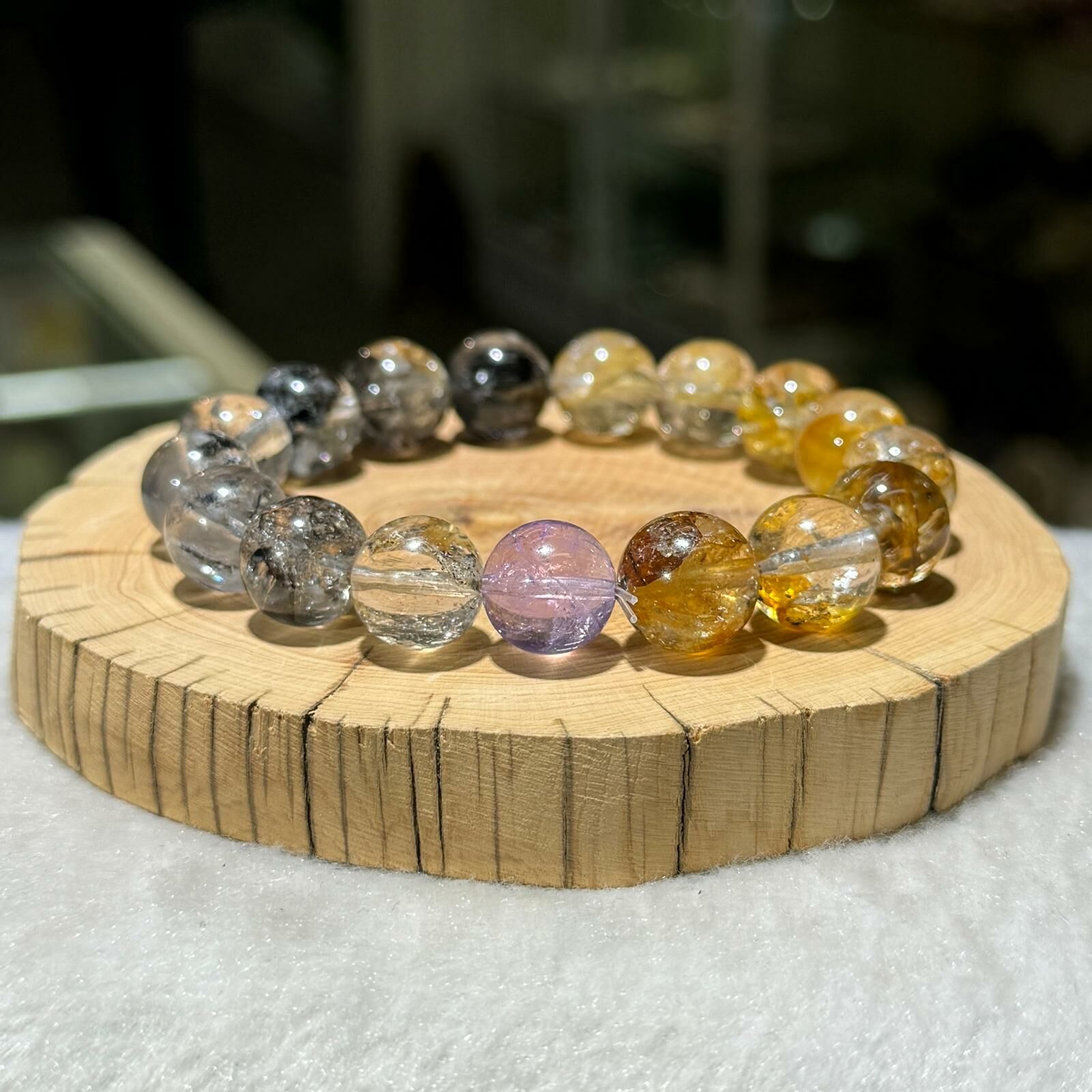 罕有✨彩虹閃靈鑽手串 12.5 mm +/- (#03)