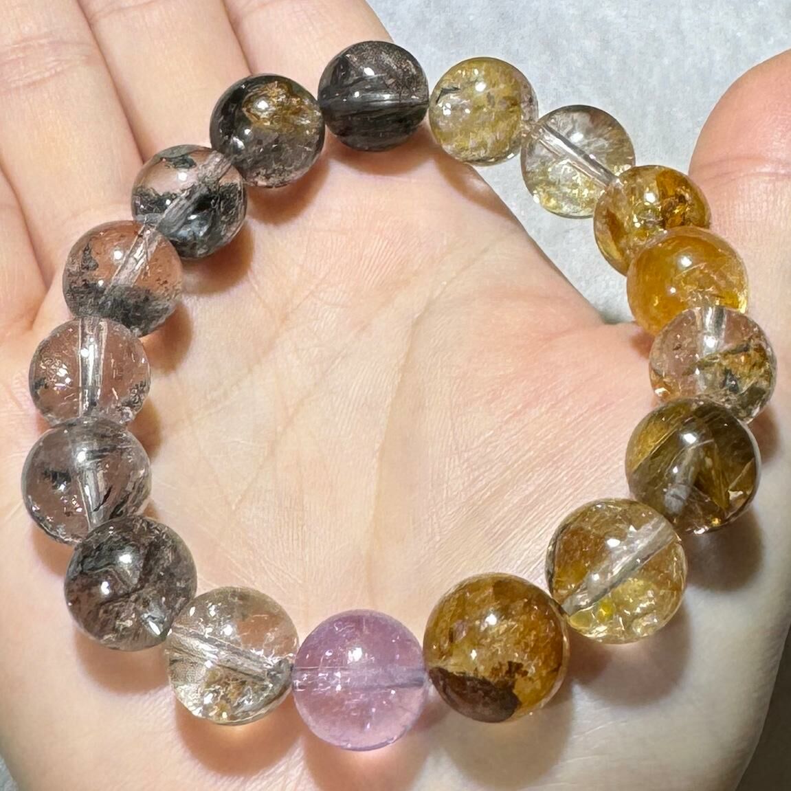 罕有✨彩虹閃靈鑽手串 12.5 mm +/- (#03)