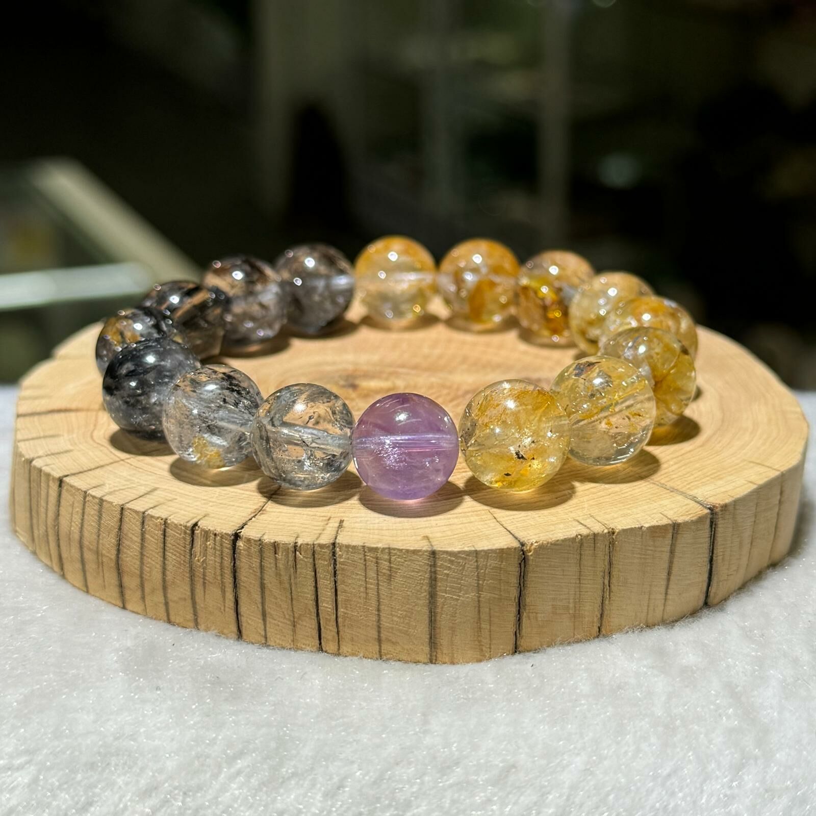 罕有✨彩虹閃靈鑽手串 12.5 mm +/- (#04)