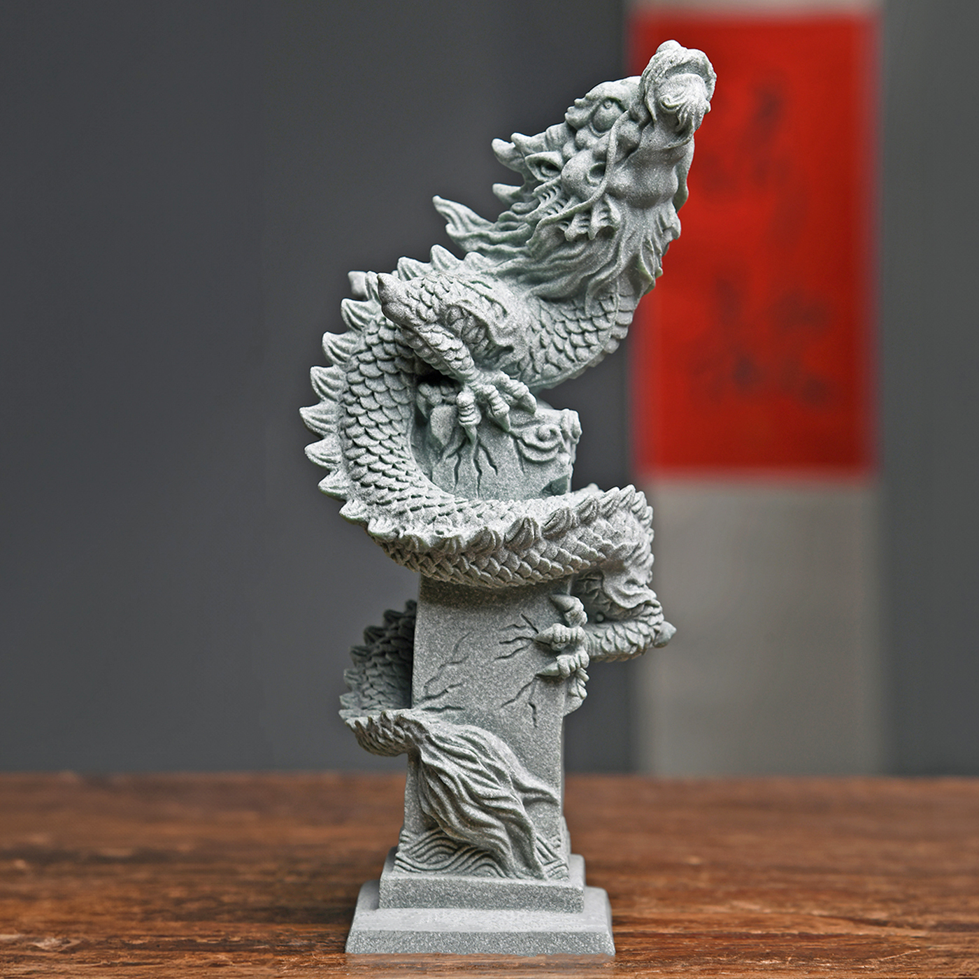 傳藝工坊- 『飛龍在天』神龍祥龍祥獸青砂石塑