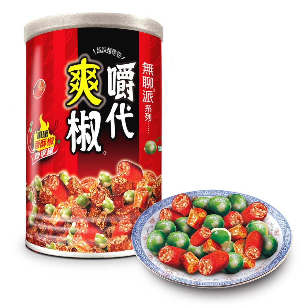 無聊派系列 嚼代爽椒勁享罐(香酥椒+鹽味豌豆) 120g
