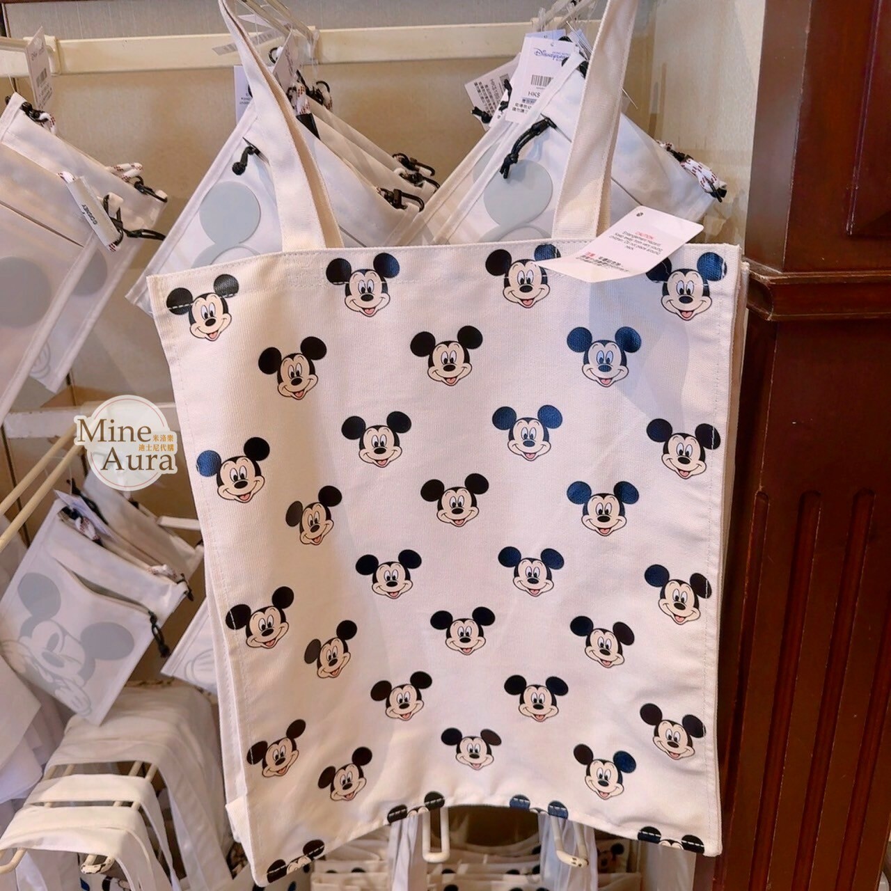 米奇 Mickey 大頭圖案 手提 肩背 帆布袋 帆布包 -香港迪士尼樂園