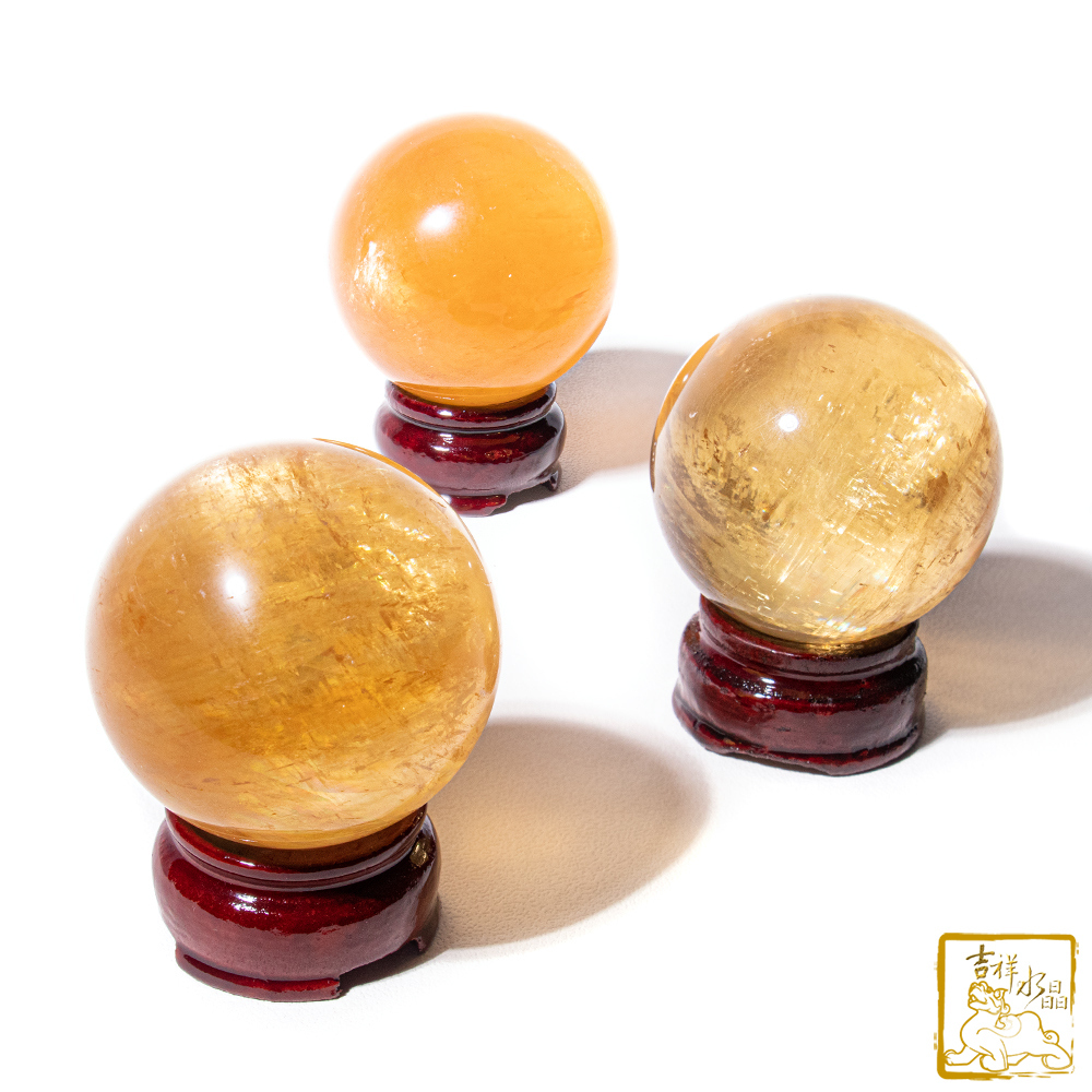 黃冰洲石球 6cm 偏財運