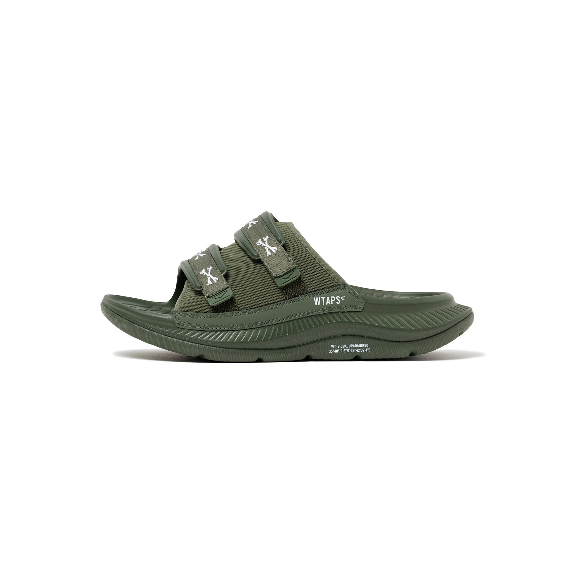 -(D3c)-WTAPS X HOKA ONE ONE U ORA LUXE 骷髏拖鞋 黑色(JLC)/軍綠(FFC)-HO1155398