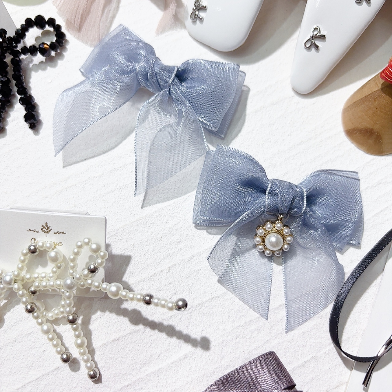 網紗蝴蝶結髮夾SET