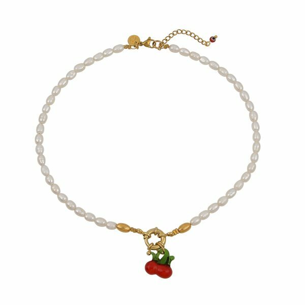 1MY1122-001 MAYOL 希臘全人手製飾品 Cherry Ice Cream Smile Necklace White/Red #CC02 (A-K11-E)