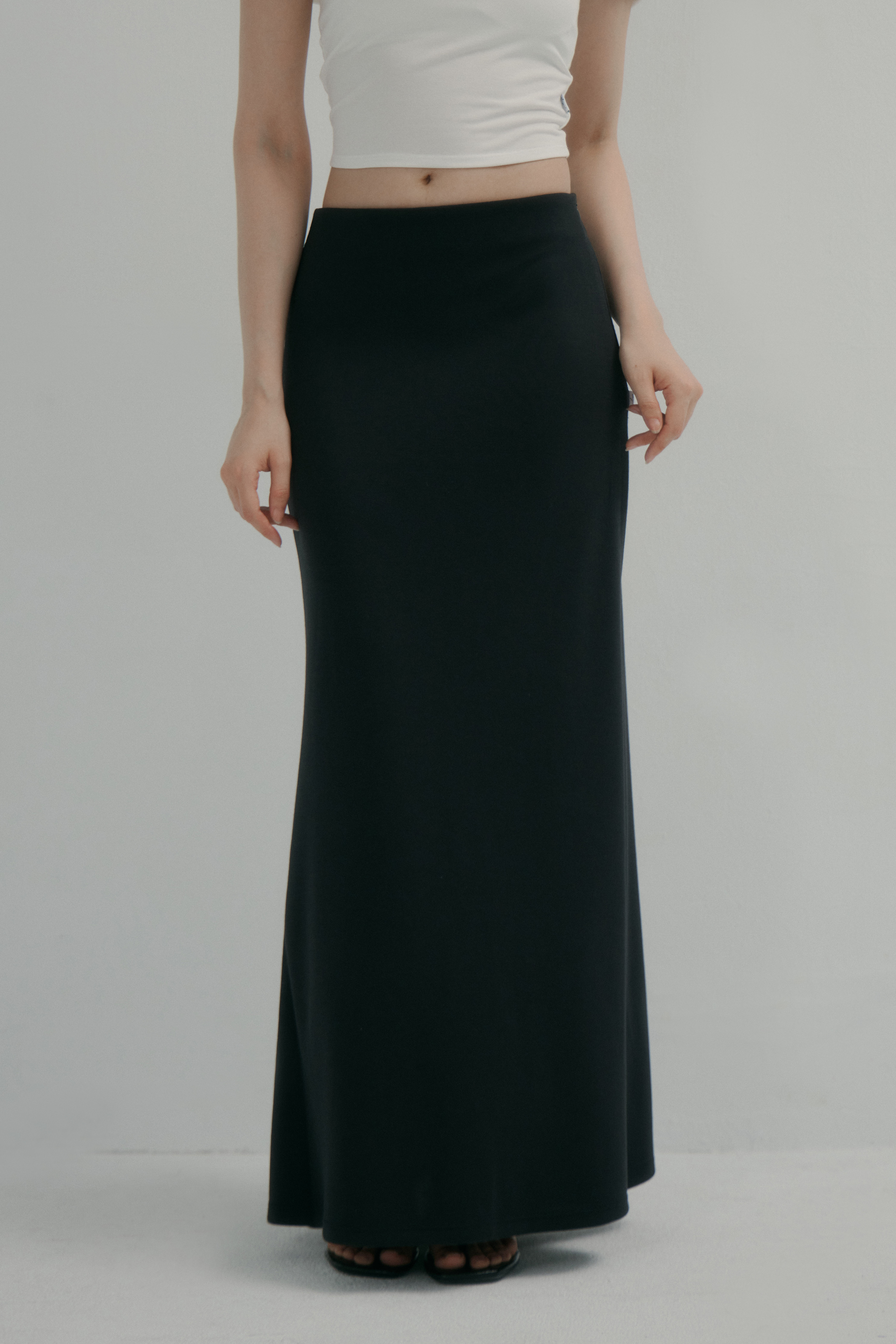 優雅落地魚尾長裙- 黑