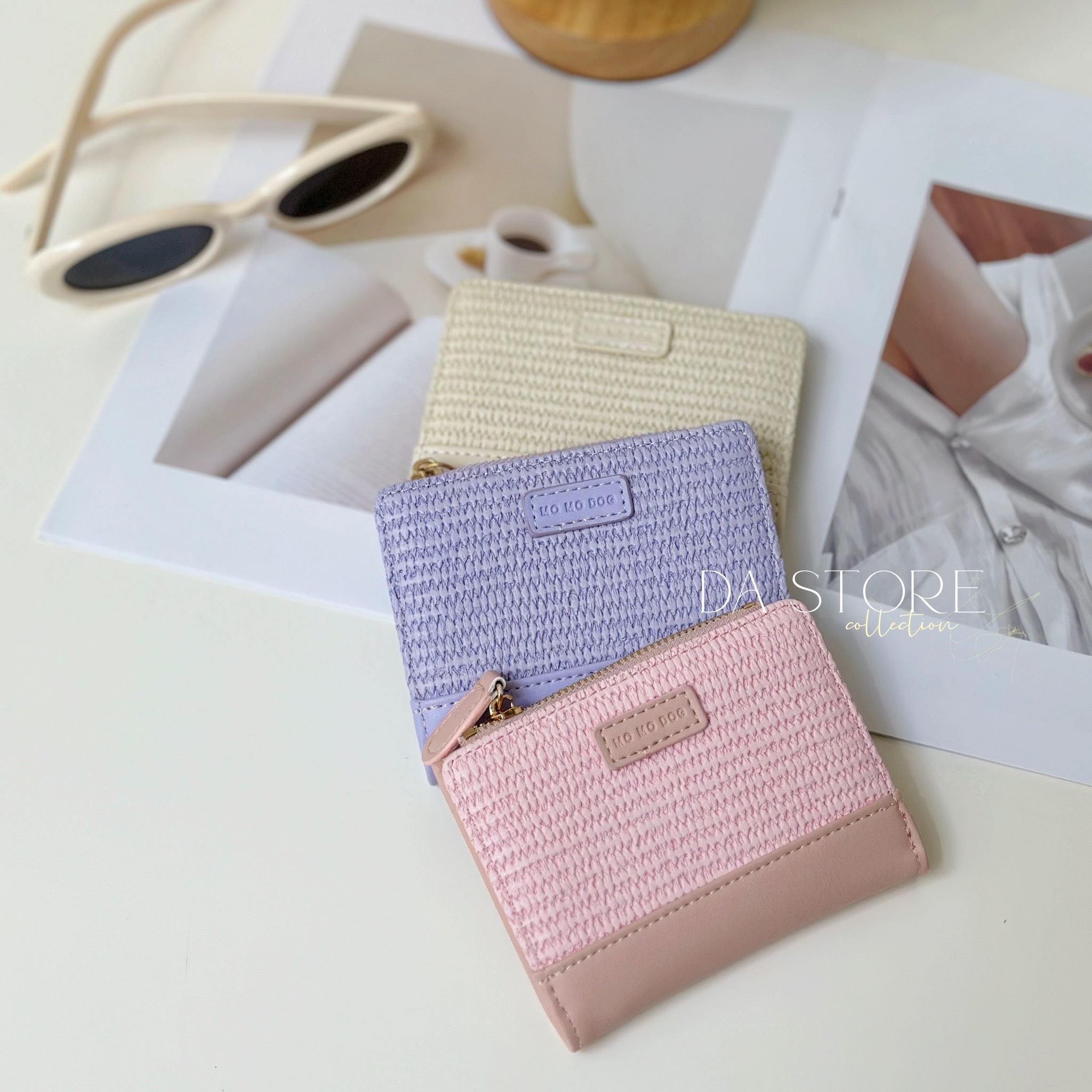 韓版質感編織紋短夾/四色