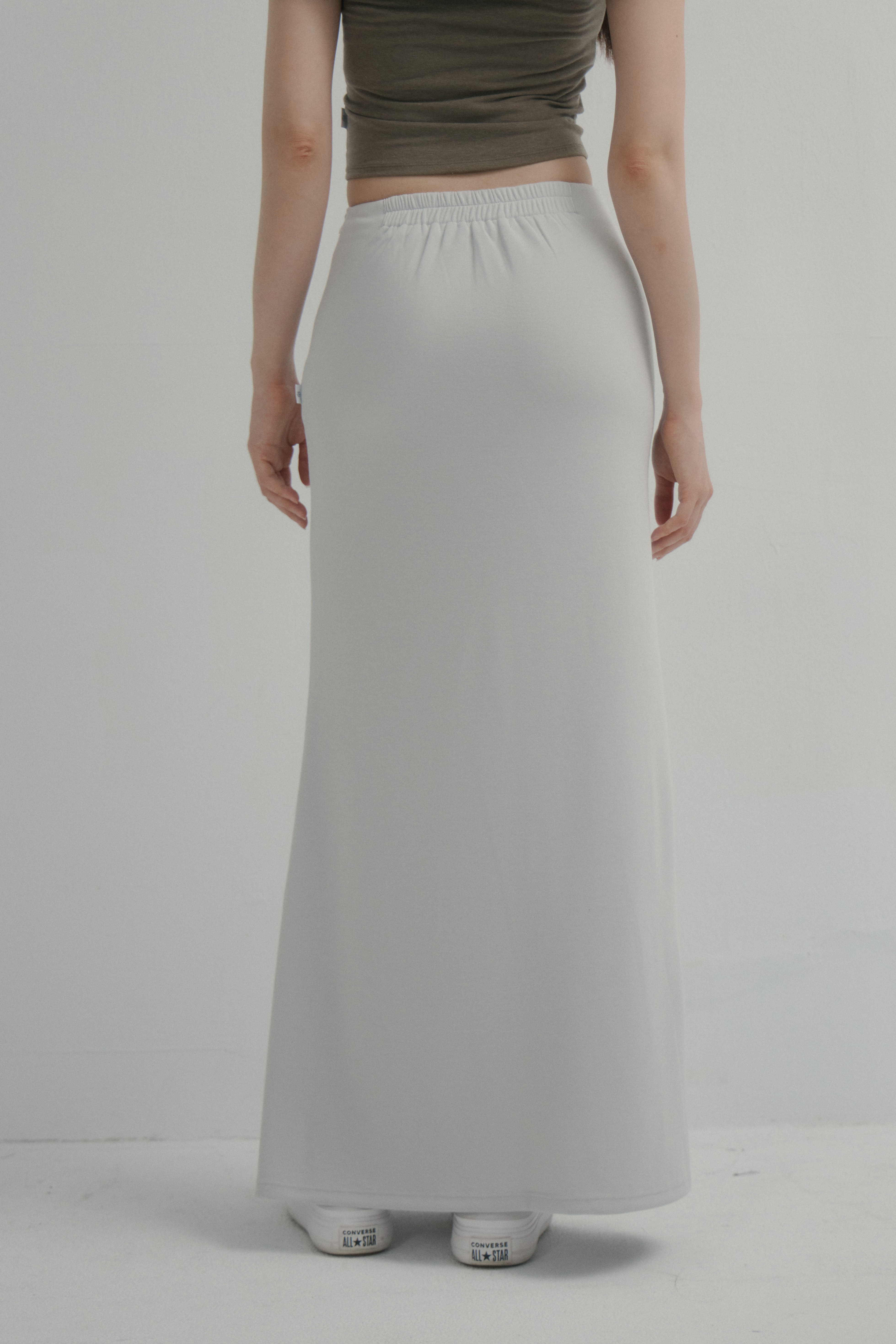 優雅落地魚尾長裙- 淺灰
