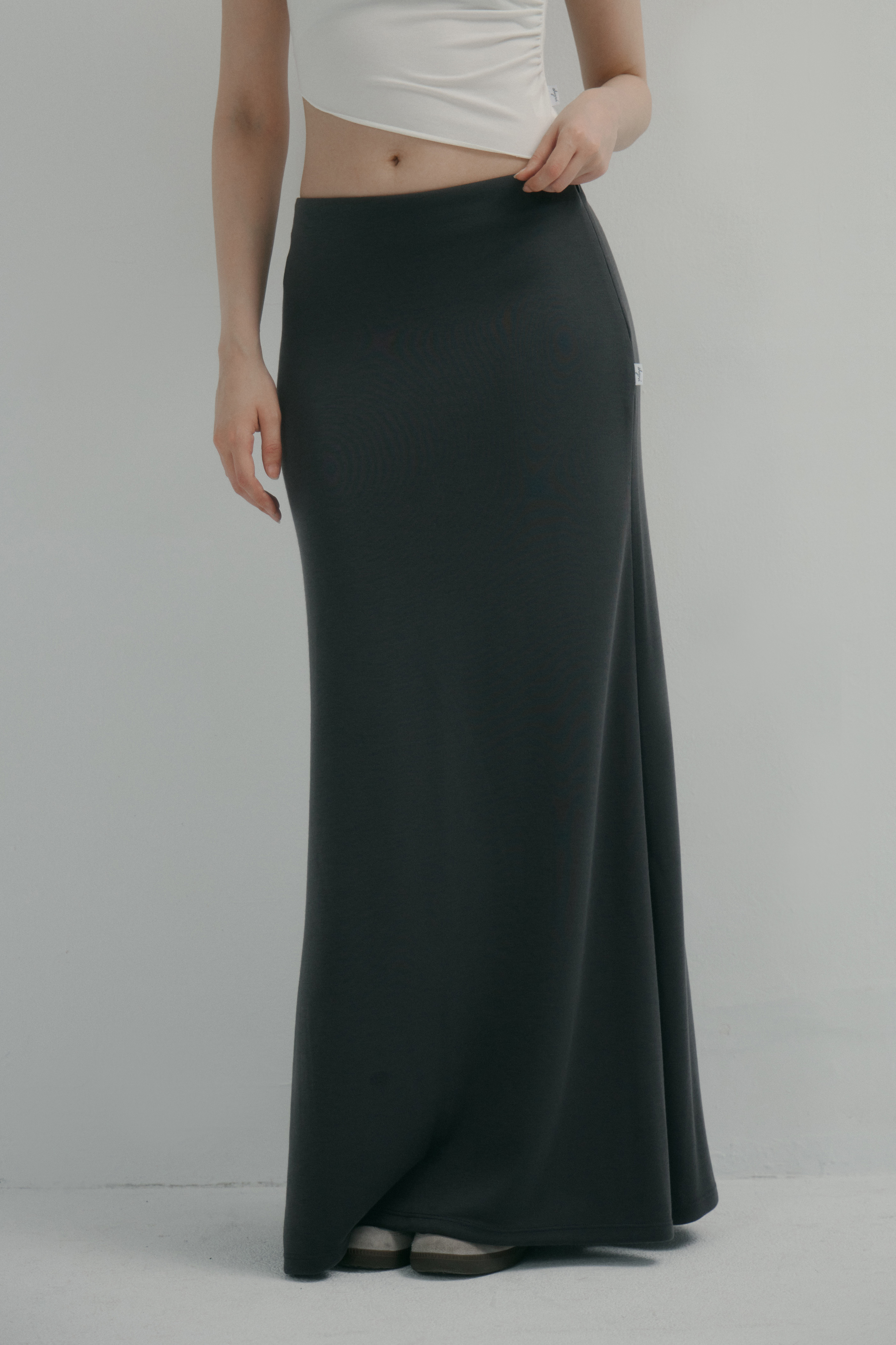 優雅落地魚尾長裙- 鐵灰