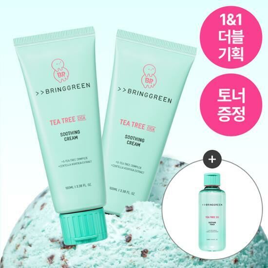 Bring Green x BR Tea Tree CICA Soothing Cream 100ml [Olive Young Double Planning Set]