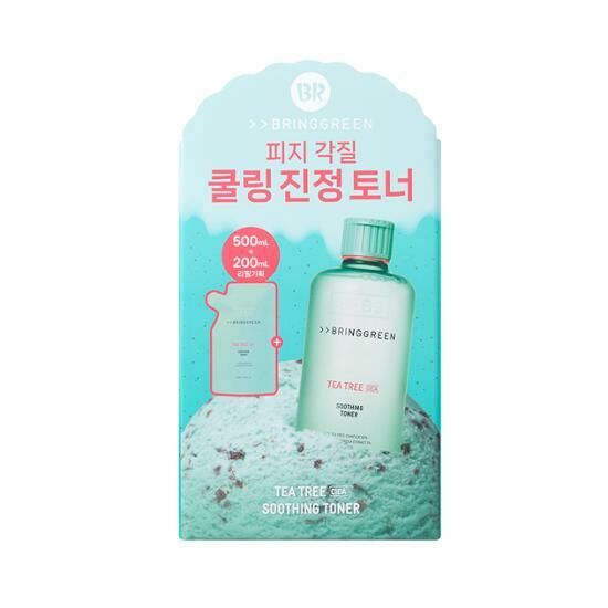 Bring Green x BR Tea Tree CICA Soothing Toner 500ml [Olive Young 200ml Refill Planning Set]