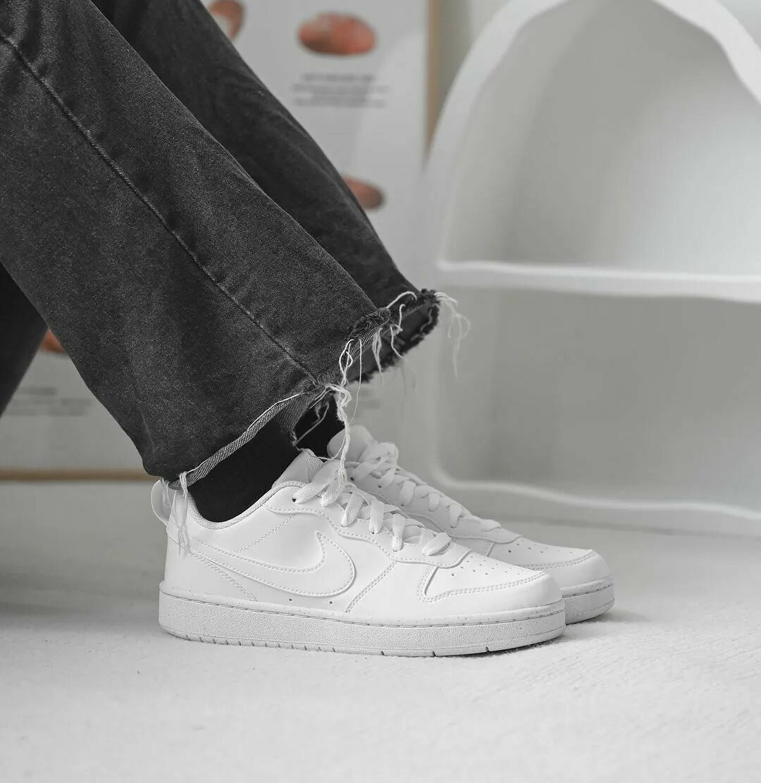 【預訂】 Nike Court Borough Low Recraft 全白-GS