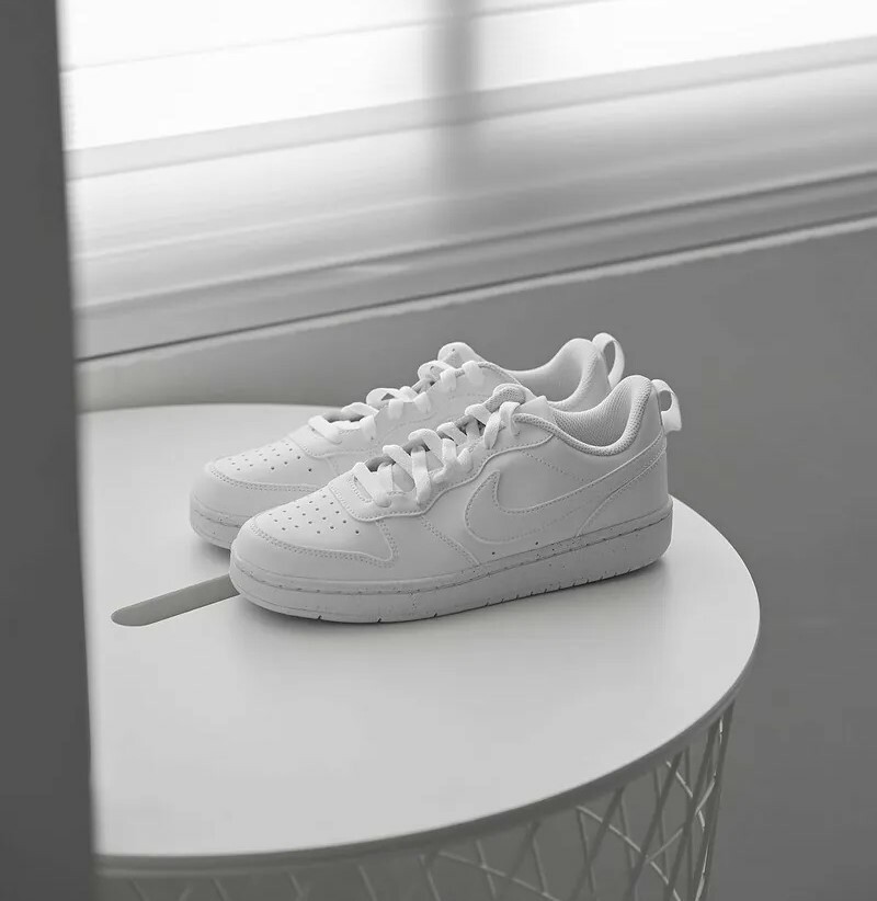 【預訂】 Nike Court Borough Low Recraft 全白-GS