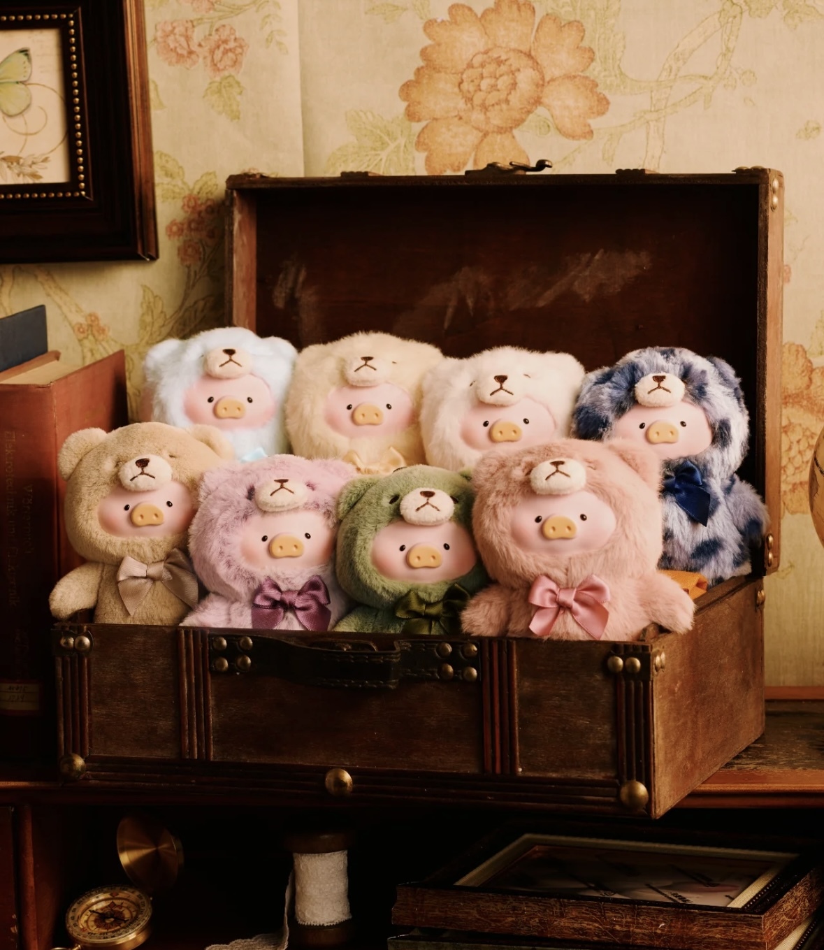 LULU豬 正版授權 復古泰迪玩具店盲盒 糖膠公仔 毛絨公仔 鑰匙圈 吊飾 6+2款/預購