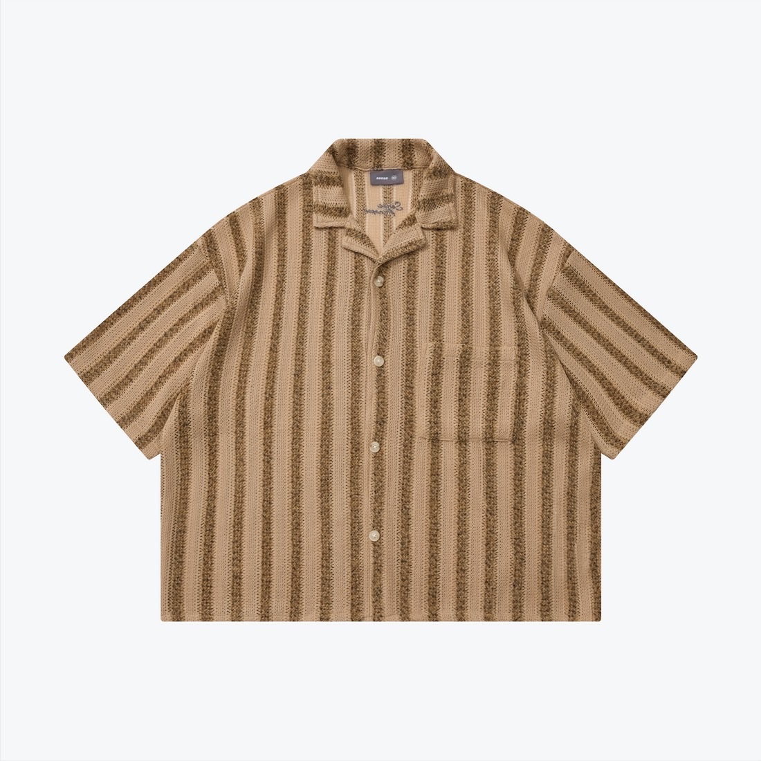 SENSE Pattern Knit Collar Shirt