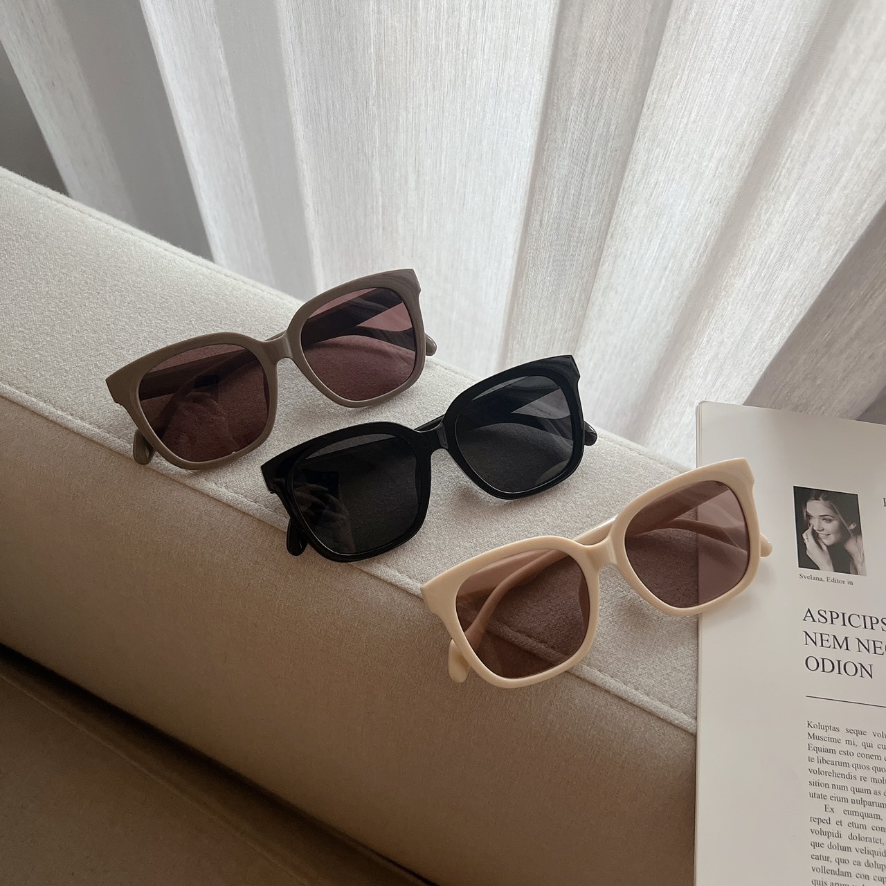 S019646法式時髦粗框墨鏡/三色/小臉