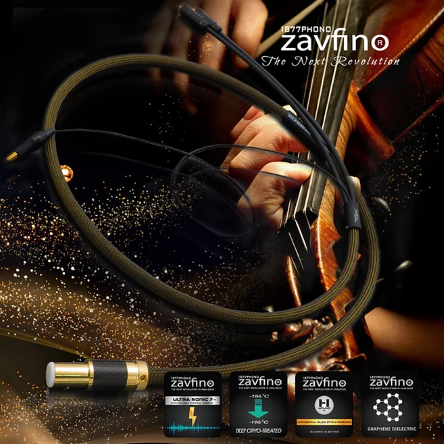 Zavfino Gold Rush 唱臂訊號線 (1.5m)