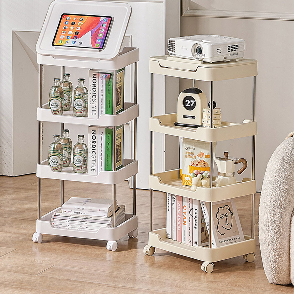 【AOTTO】多功能三層附輪推車收納置物架(AS-202)