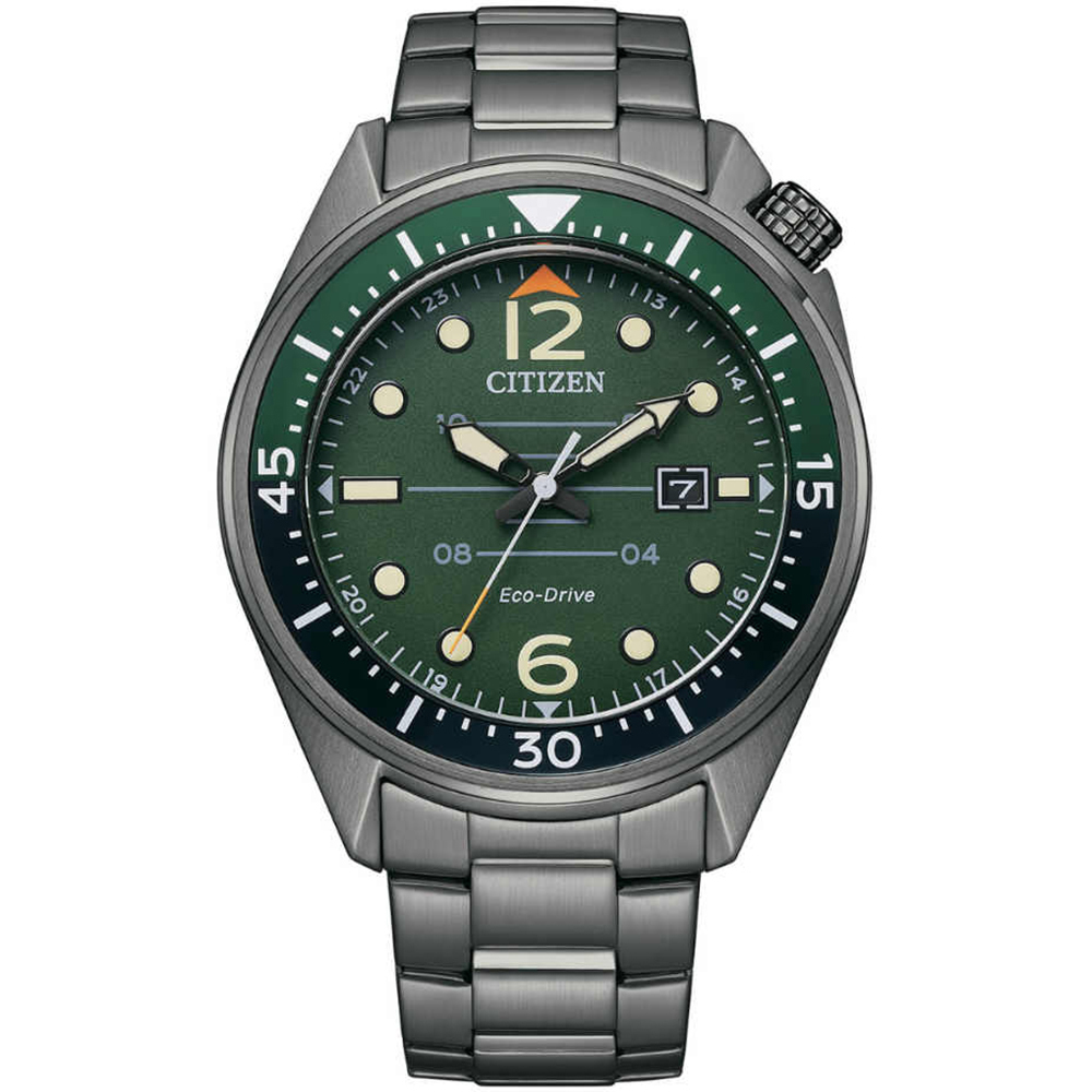 【Citizen 星辰】GENT'S系列 AW1717-81X  光動能 沉穩 綠色 錶盤 日本機芯 不鏽鋼  日期顯示 夜光指針 手錶 -