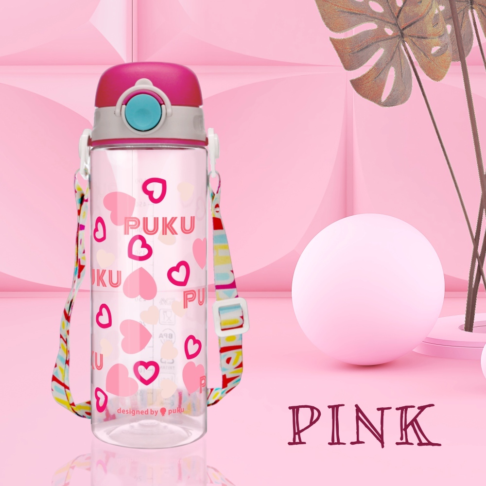 Tritan直飲水壺500ml-愛心粉(P14738)